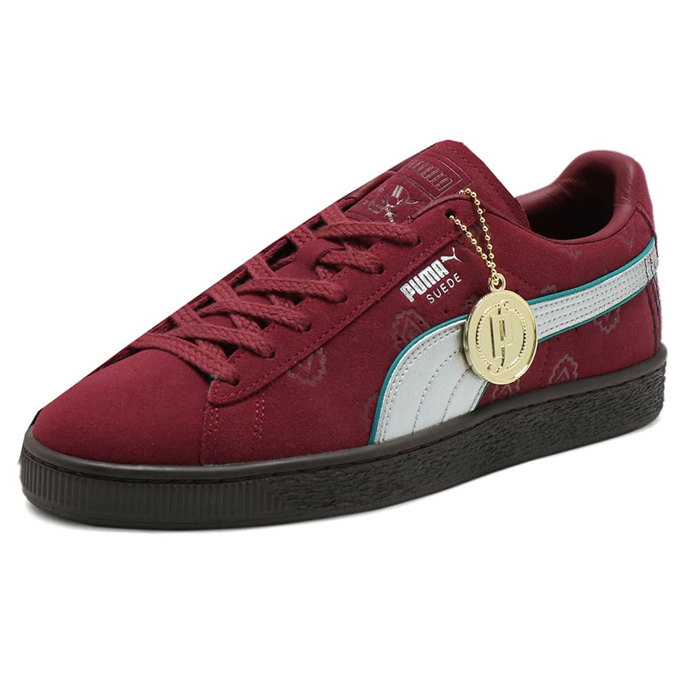 Vans Shoes Old Skool - PUMA รองเท้าผ้าใบผู้ชายหนังกลับสีแดง Haired Shanks X Op