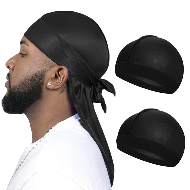 Bandana Doo Rag - 3 ชิ้น/ล็อตยาว Silky Durag ยาวหาง Silky