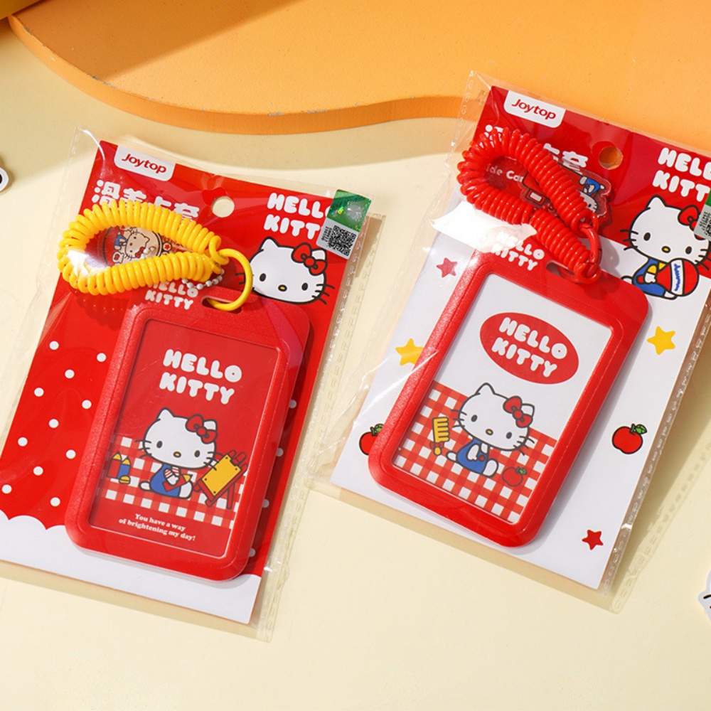 Lanyard Badge Holder - สายคล้องคอแท้จากซานริโอ ที่ใส่บัตรประจำตัวลายเฮลโล คิตตี้ สายคล้องคอพร้อมพวงกุญแจ ซองใส่บัตรสำหรับพนักงาน ของขวัญสำหรับสาวๆ
