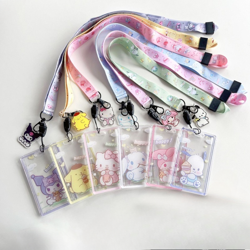 Lanyard Badge Holder - สายคล้องคอการ์ตูนน่ารัก ใส มองเห็นได้ชัด สำหรับใส่บัตรประจำตัว บัตรเครดิต บัตรโดยสารรถประจำทาง