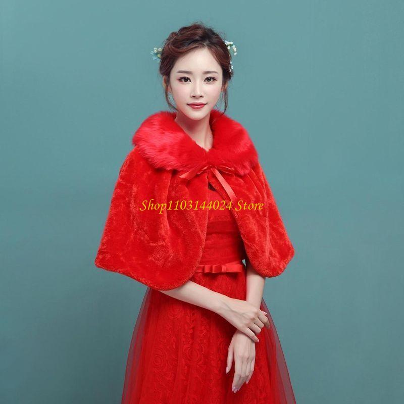 N5KE สตรีฤดูหนาว Thicken Plush - Stole Wedding Shawl บทวิจารณ์และราคา