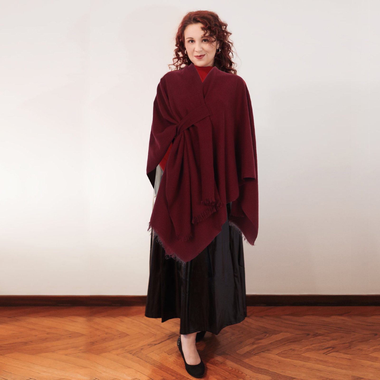 ผ้าคลุมไหล่พู่สีพื้น หนา อบอุ่ - Stole Wedding Shawl บทวิจารณ์และราคา