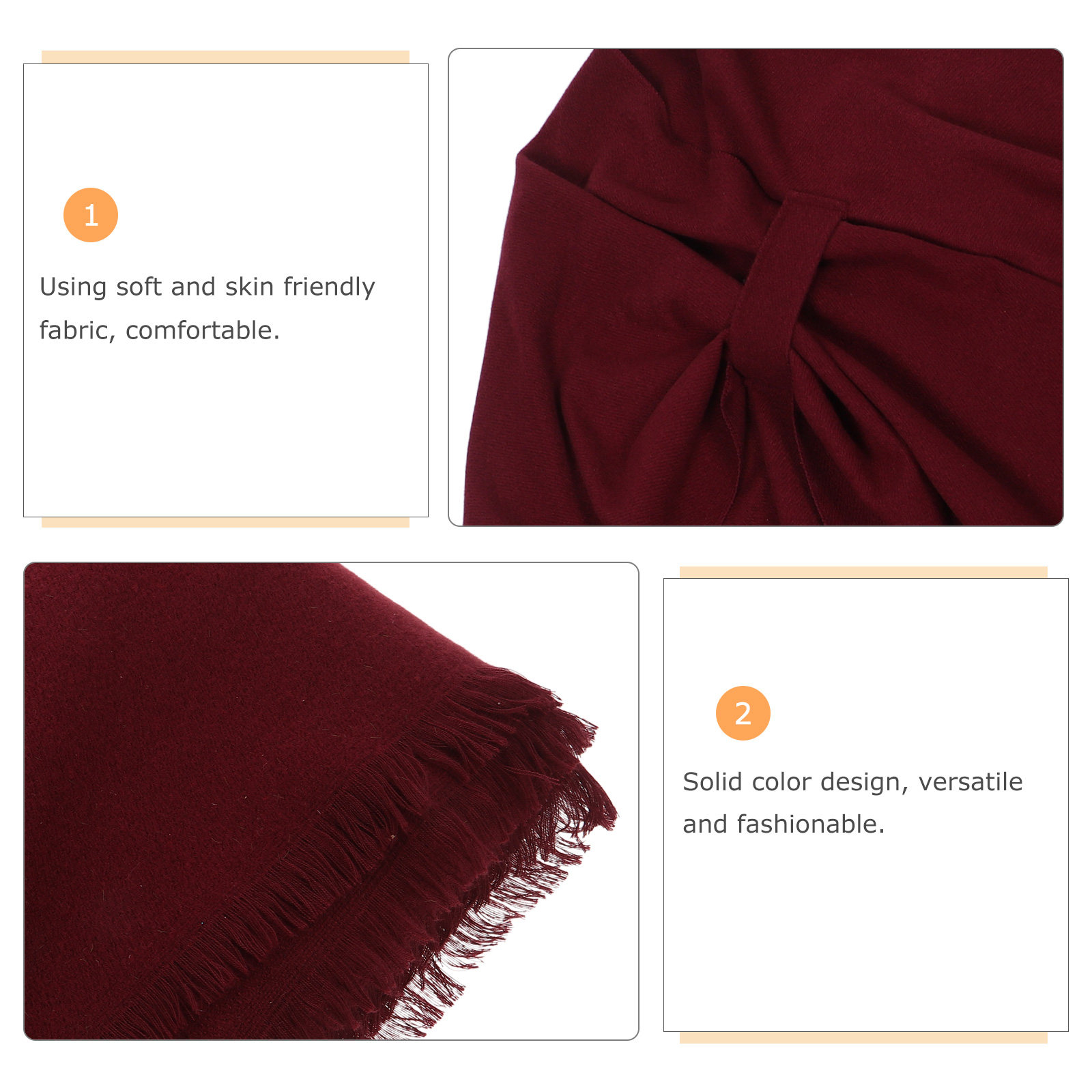 ผ้าคลุมไหล่พู่สีพื้น หนา อบอุ่ - Stole Wedding Shawl บทวิจารณ์และราคา